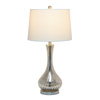 Lalia Home Speckled Mercury Tear Drop Table Lamp with White Fabric Shade LHT-5004-MR